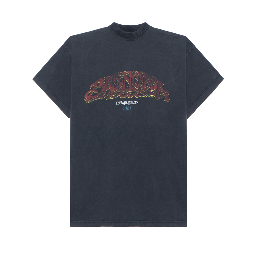 Balenciaga T Shirt Loose Fit Unisex Black
