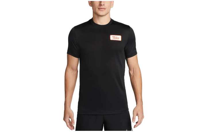 Nike Nike T Shirts Men's Black Crew Neck Moderate Straight Fit