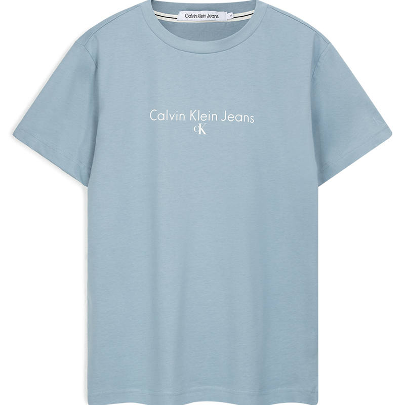 Calvin Klein T Shirts Unisex Blue Crew Neck Moderate Straight Fit