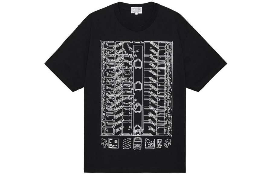Cav Empt T Shirts Men's Black Crew Neck Moderate Straight Fit