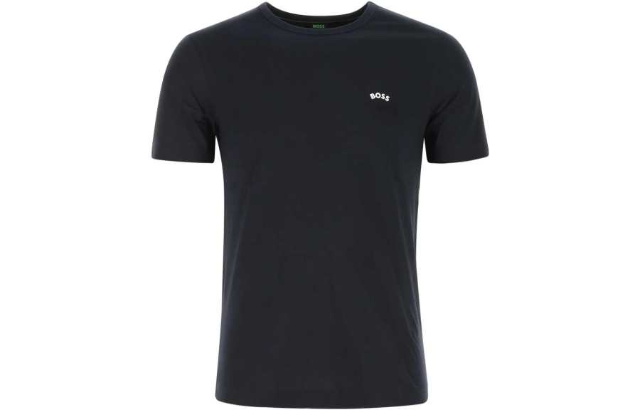 HUGO BOSS T Shirts Men's Marine Blue Crew Neck Moderate Straight Fit