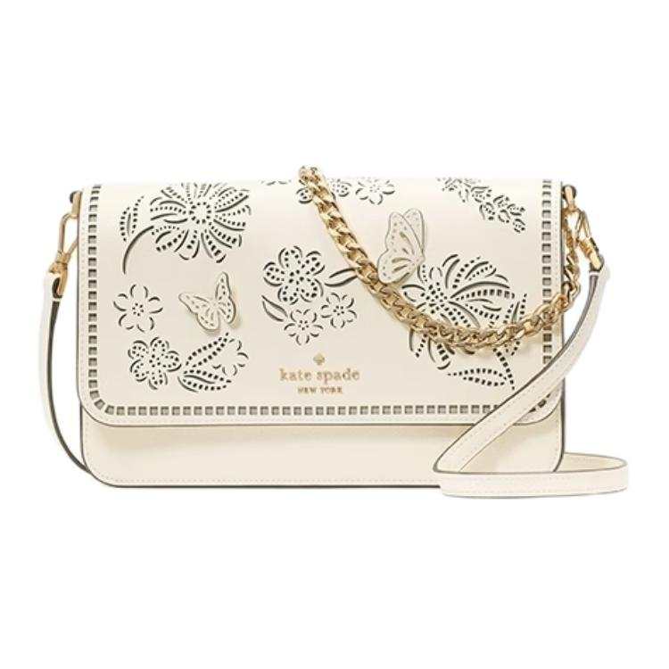 Kate Spade Cow Split Leather Crossbody Bags Medium Women's White