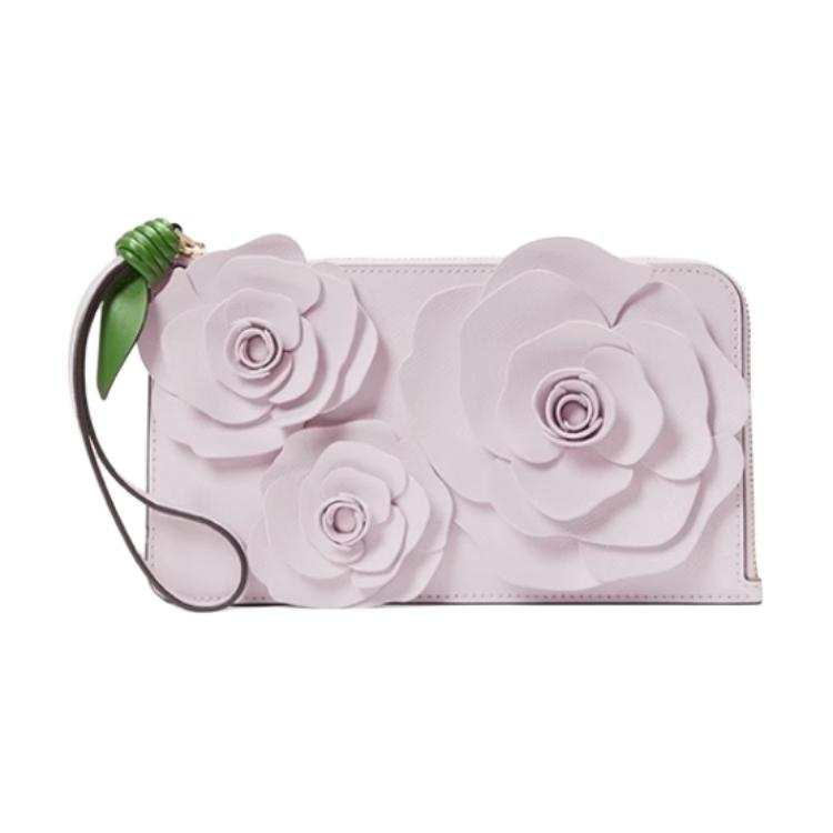 Kate Spade Cow Leather Wallet Medium Women's Light Purple