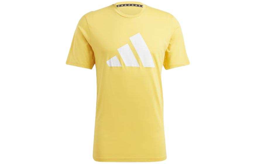 Adidas Adidas T Shirts Men's Yellow Crew Neck Moderate Straight Fit