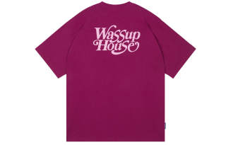 WASSUP Logo T Shirts Unisex Crew Neck Moderate Straight Fit
