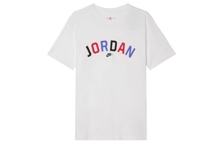 Jordan Jordan T Shirts Men's White Crew Neck Moderate Straight Fit