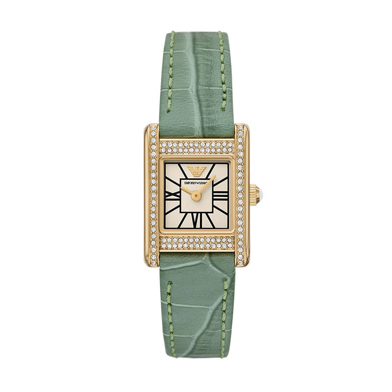 EMPORIO ARMANI GENNI Wrist Watches Quartz Movement Leather Strap 26mm Beige Watch Dial Women's Watch