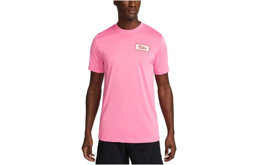 Nike Nike T Shirts Men's Pink Crew Neck Moderate Straight Fit