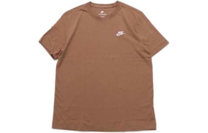 Nike Nike T Shirts Men's Umber Crew Neck Moderate Straight Fit