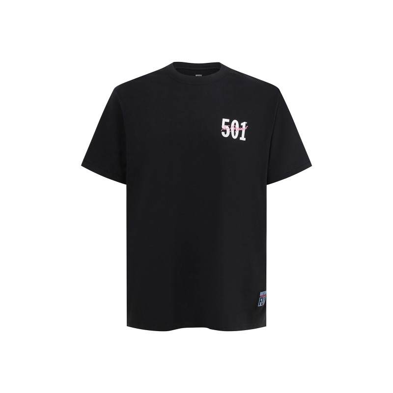 Levis T Shirts Men's Black Crew Neck Moderate Straight Fit