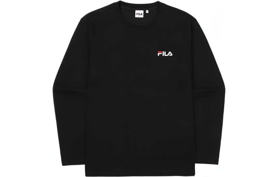 FILA T Shirts Men's Black Crew Neck Moderate Straight Fit