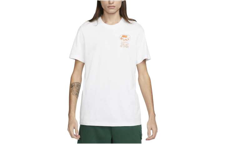 Nike Nike T Shirts Men's White Crew Neck Moderate Straight Fit