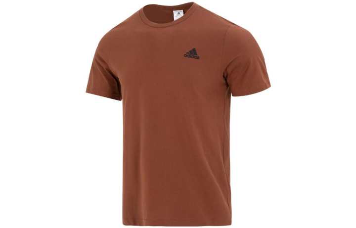 Adidas Adidas T Shirts Men's Brown Crew Neck Moderate Straight Fit