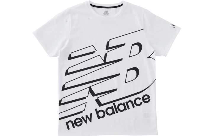 New Balance New Balance T Shirts Men's White Crew Neck Moderate Straight Fit
