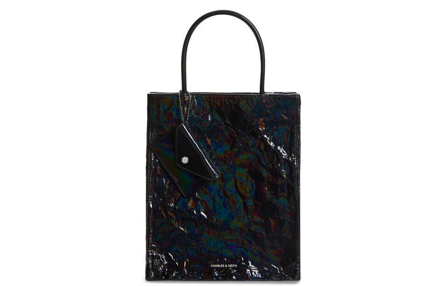 CHARLES&KEITH Pu Shoulder Bag Large Women's Prism Noir Black