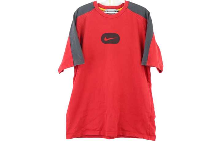 Nike Nike T Shirts Men's Red Crew Neck Moderate Straight Fit