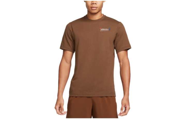 Nike Nike T Shirts Men's Brown Crew Neck Moderate Straight Fit