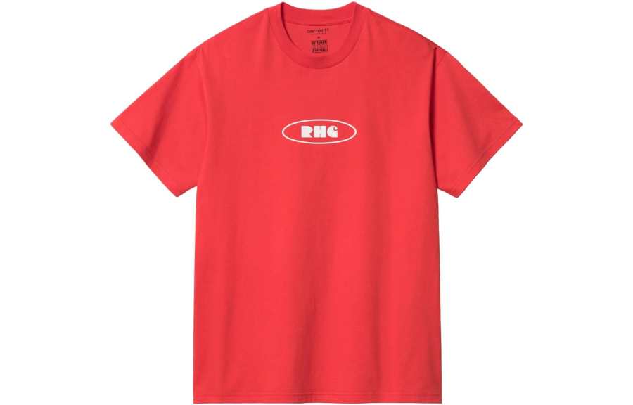 Carhartt WIP T Shirts Men's Red Crew Neck Moderate Other