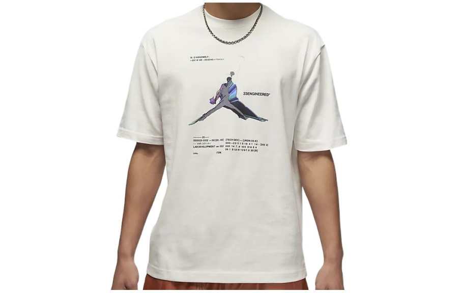 Jordan Jordan T Shirts Men's White Crew Neck Moderate Straight Fit