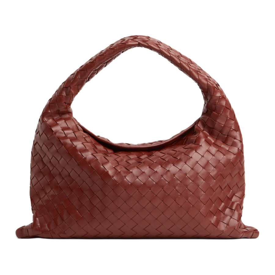 Bottega Veneta Hop Cow Leather Shoulder Bag Small Women's Sapele Color