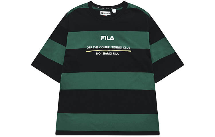 FILA FUSION Drop Shoulder Sleeve T Shirt Men's Pitch Black