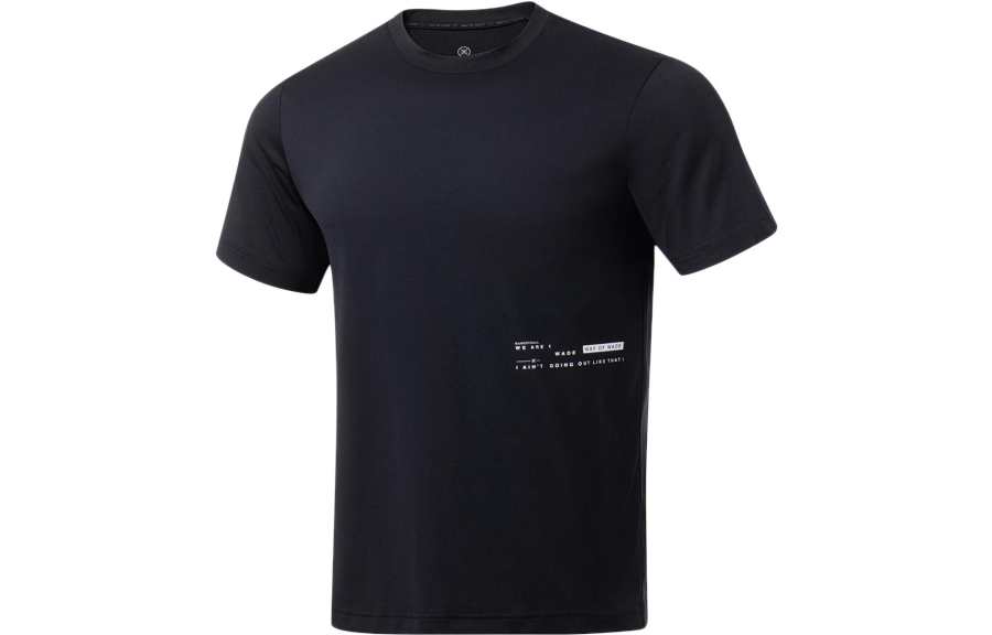 Li-Ning Li Ning Wade Collection T Shirts Men's Black Crew Neck Moderate Straight Fit