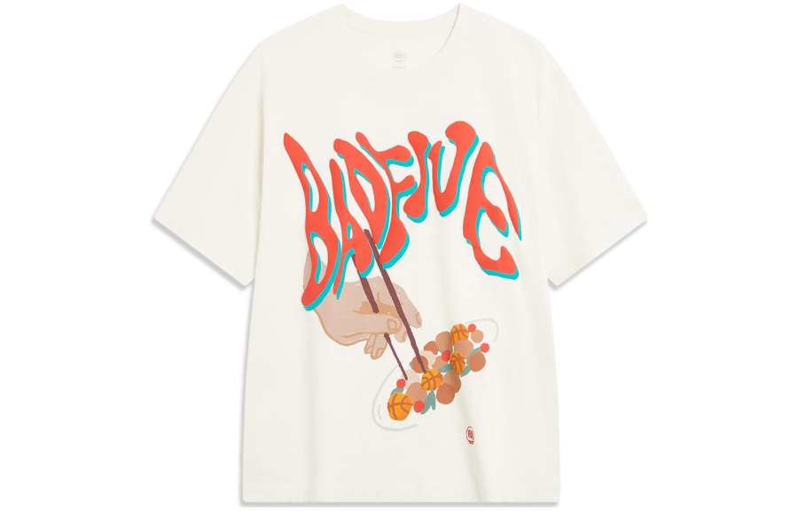 Li-Ning Li Ning BADFIVE T Shirt Unisex Ecru