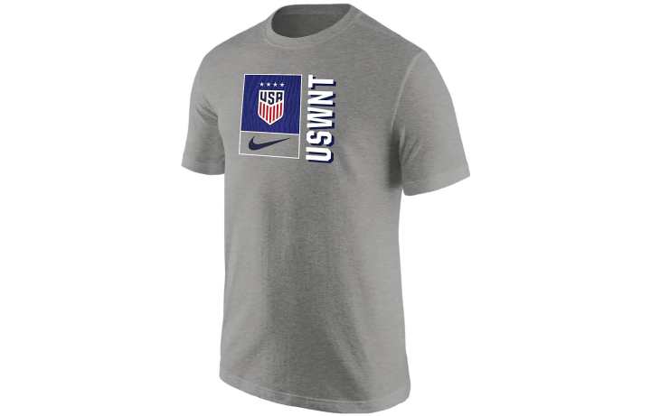 Nike Nike T Shirts Men's Gray Crew Neck Moderate Straight Fit