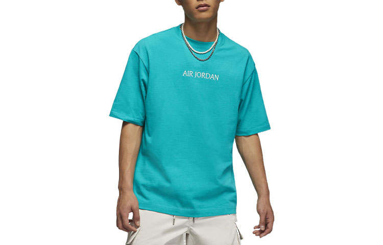Jordan Jordan T Shirts Men's Green Crew Neck Moderate Straight Fit