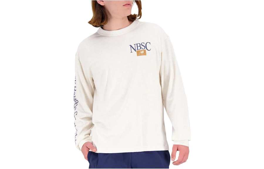 New Balance New Balance NBSC T Shirts Men's White Crew Neck Moderate Straight Fit