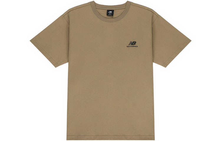 New Balance New Balance T Shirts Men's Brown Crew Neck Moderate Straight Fit