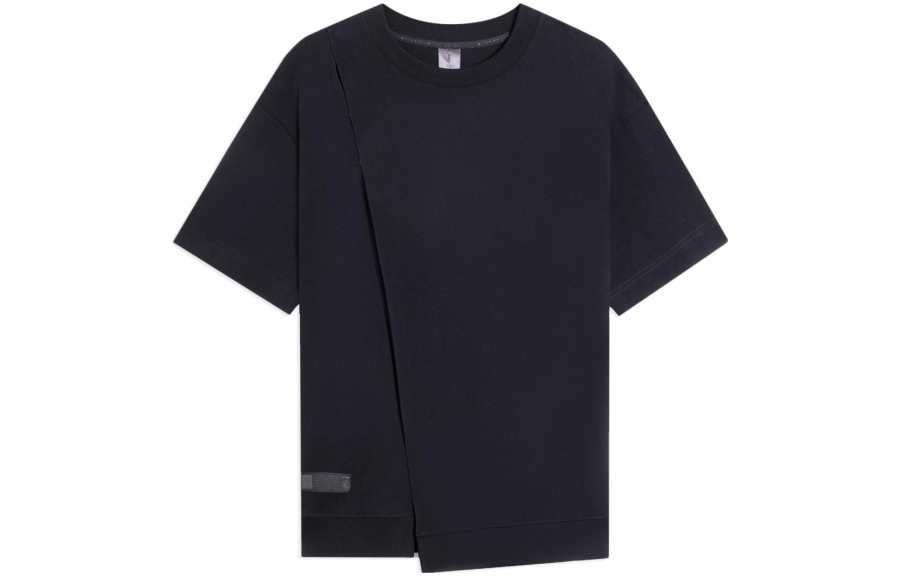 Li-Ning Li Ning T Shirts Men's Black Crew Neck Moderate Straight Fit