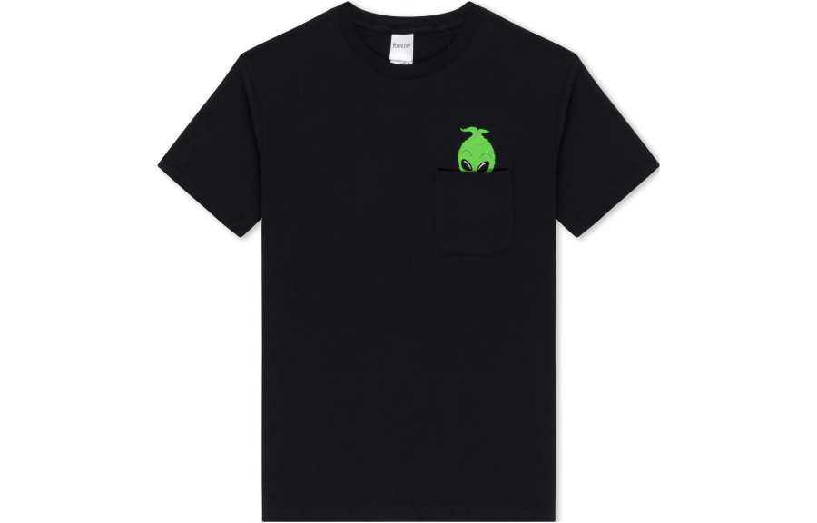 RIPNDIP T Shirts Men's Black Crew Neck Moderate Straight Fit
