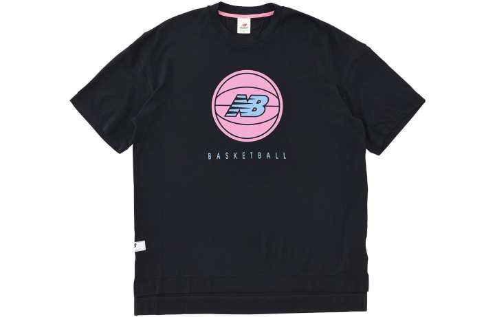 New Balance New Balance T Shirts Men's Black Crew Neck Moderate Straight Fit