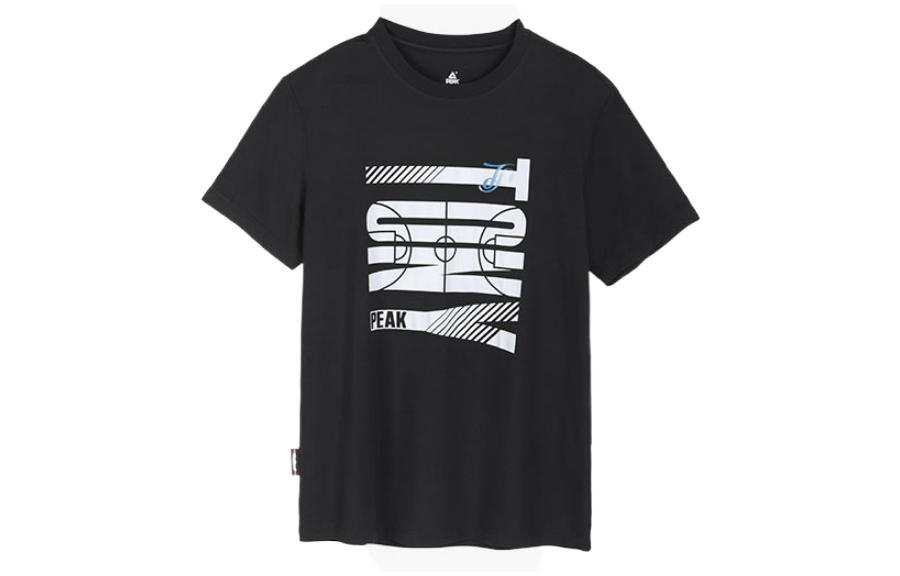 PEAK Crew Neck Fitted Straight Short-Sleeved T-Shirt Men's Black