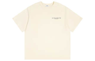 Atry Alphabet Slogan Series T Shirts Unisex Crew Neck Moderate