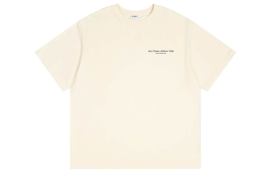 Atry Alphabet Slogan Series T Shirts Unisex Crew Neck Moderate