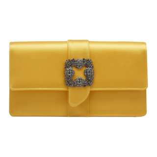 MANOLO BLAHNIK Viscose Clutch Women's Yellow