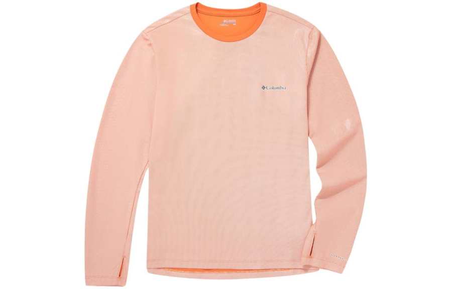 Columbia T Shirts Men's Pink Crew Neck Moderate Straight Fit