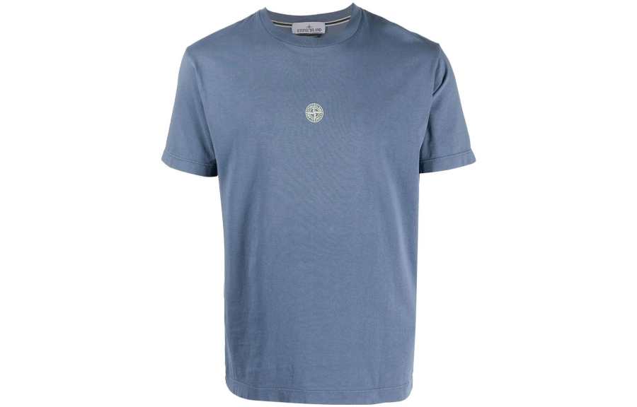 STONE ISLAND Logo Printed String Detailed T Shirt