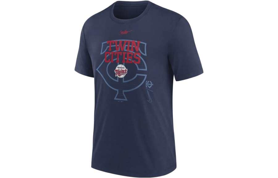 Nike Nike T Shirts Men's Navy Blue Crew Neck Moderate Straight Fit