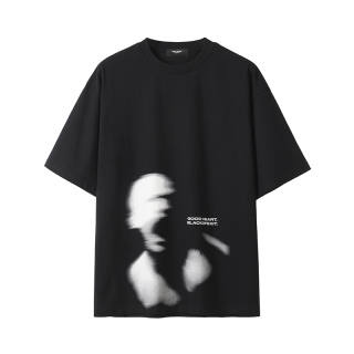 BLACK OF EXIT T Shirts Unisex Black Crew Neck Moderate Straight Fit