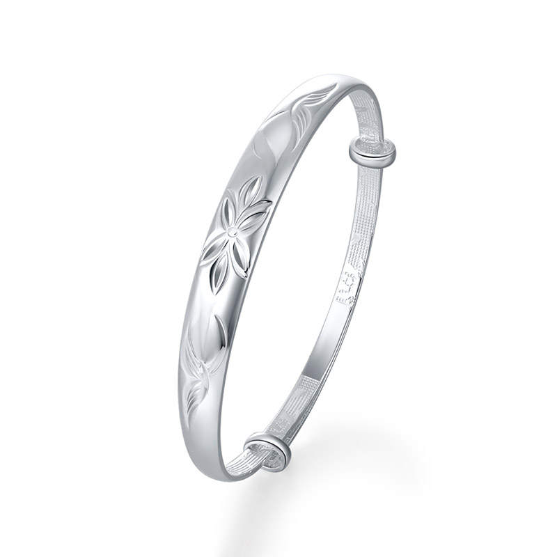 mokinggran Mokinggran 999 Fine Silver Material Sterling Silver Bangles Women's