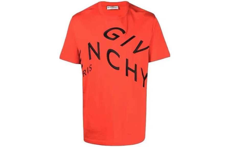 Givenchy Givenchy T Shirts Men's Orange Crew Neck Moderate Straight Fit