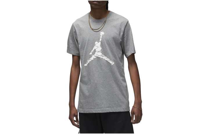 Jordan Jordan T Shirts Men's Gray White Crew Neck Moderate Straight Fit