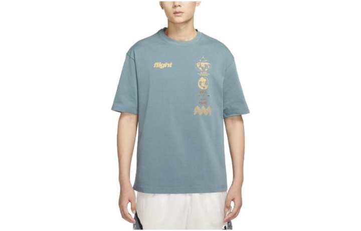 Jordan Jordan T Shirts Men's Mineral Slate Blue Crew Neck Moderate Straight Fit
