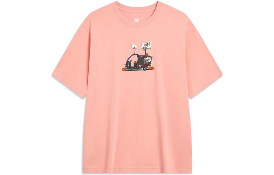 Li-Ning Li Ning Badfive T Shirt Unisex Coral Fleece Pink
