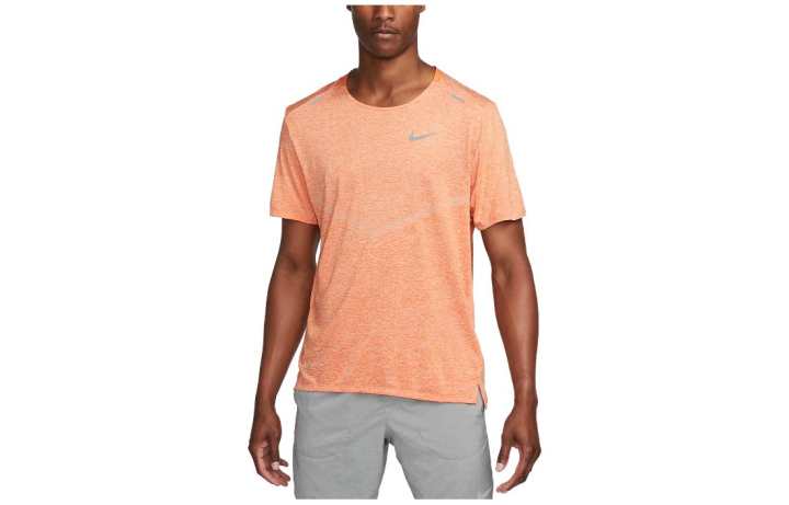Nike Nike T Shirts Men's Orange Crew Neck Moderate Straight Fit