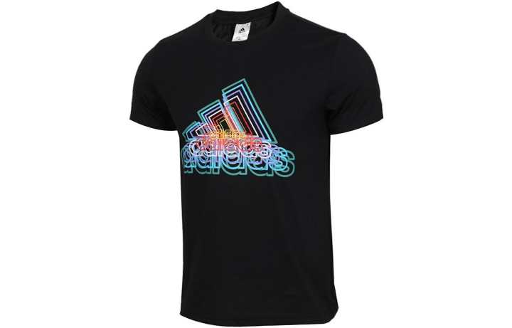 Adidas Adidas T Shirts Men's Black Crew Neck Moderate Straight Fit