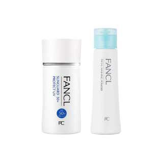 FANCL Physical Sunscreen Creams Cleanser Skincare Sets Refreshing UV Protection 60ml+50g/60ml*2+50g
